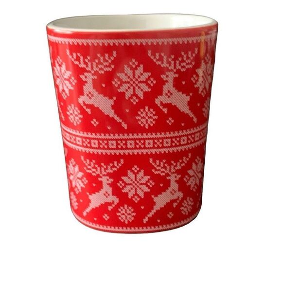 Vintage Nescafe Red Christmas Mug with Collectible Ceramic Design Christmas Char - Picture 9 of 11